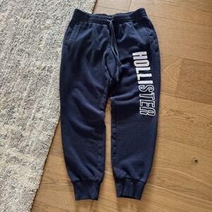 Vintage Hollister Sweatpants Women's Small Nave Blue Joggers Spellout Logo Y2K